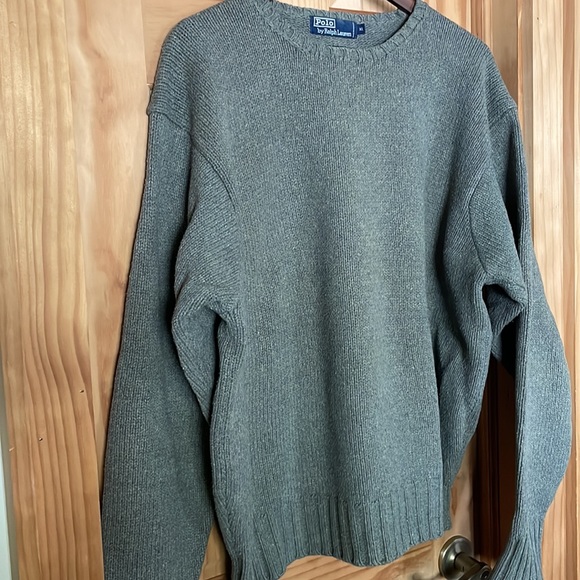VINTAGE Polo Ralph Lauren Mens Crew Neck Pullover Sweater- Gray - Picture 5 of 7